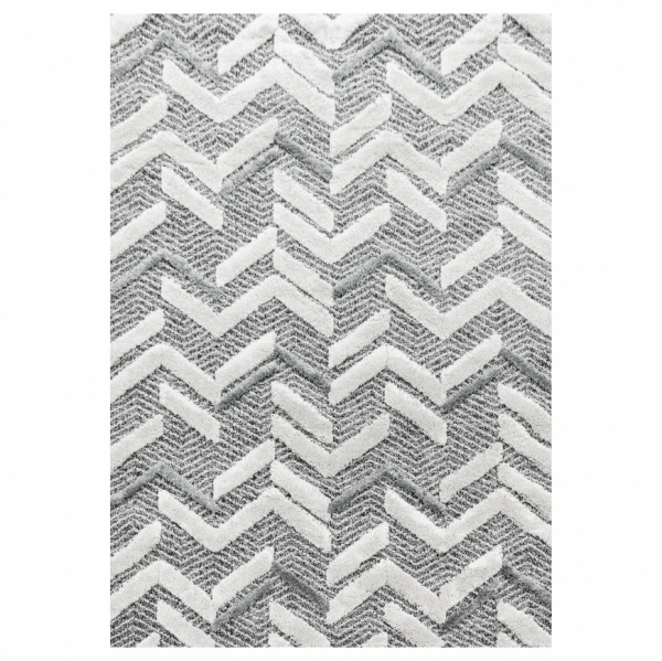 Roma Designer Chevron Grey Rug